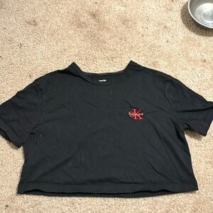 women’s cropped calvin klein pajama top